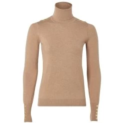 Holland Cooper Womens Buttoned Knit Roll Neck