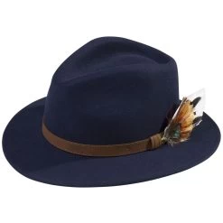 Alan Paine Unisex Richmond Single Feather Felt Hat