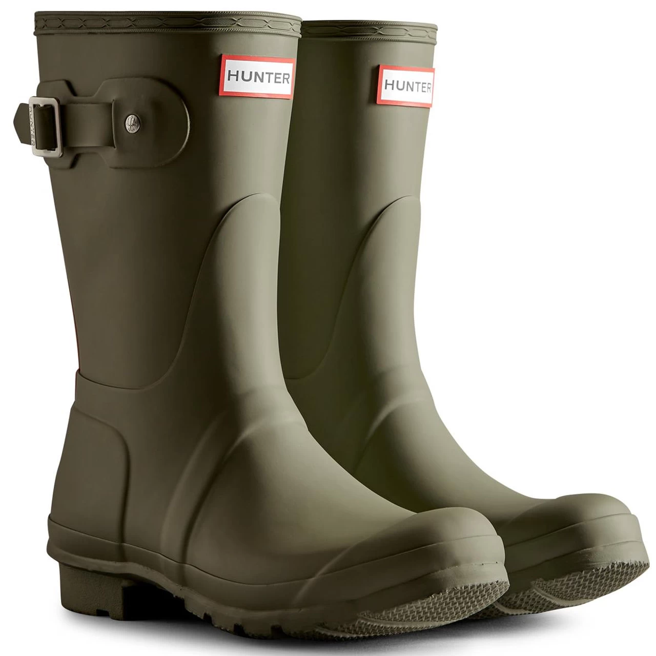 Hunter Womens Original Short Tri Colour Logo Backstrap Boots - Image 4