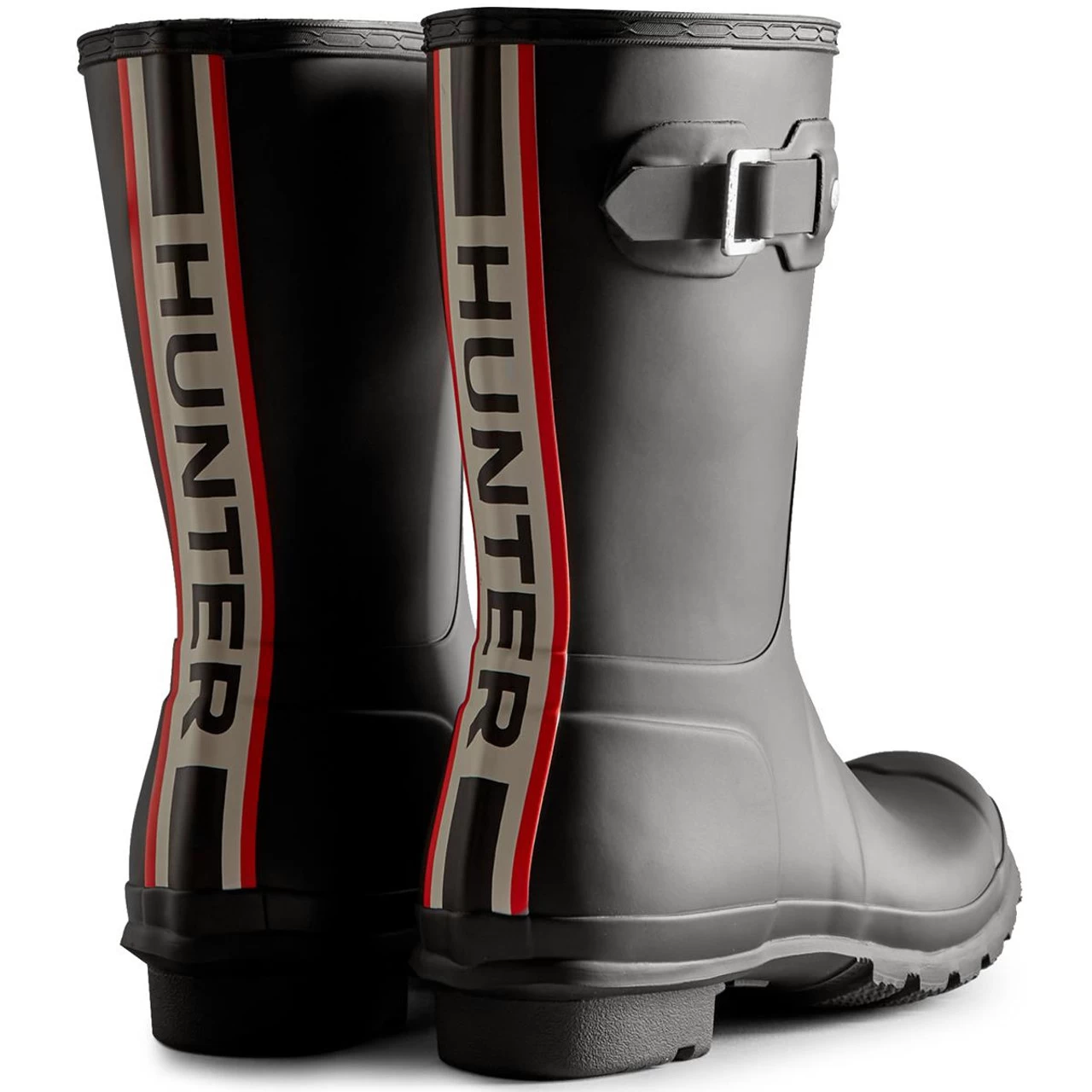 Hunter Womens Original Short Tri Colour Logo Backstrap Boots - Image 3