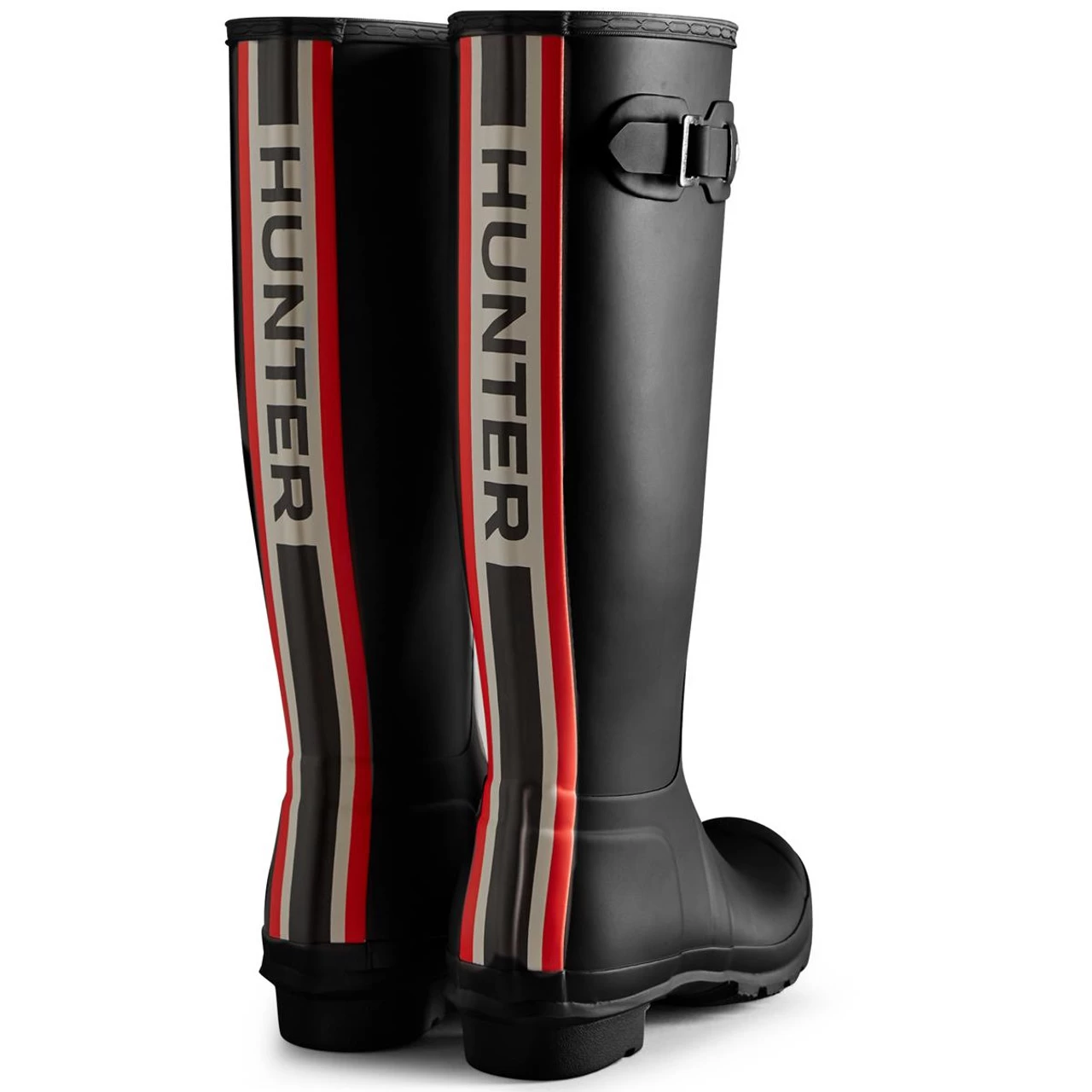 Hunter Womens Original Tall Tri Colour Logo Backstrap Boots - Image 3
