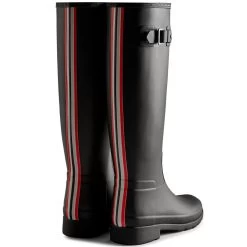 Hunter Womens Refined Tall Tri Colour Stripe Backstrap Boots
